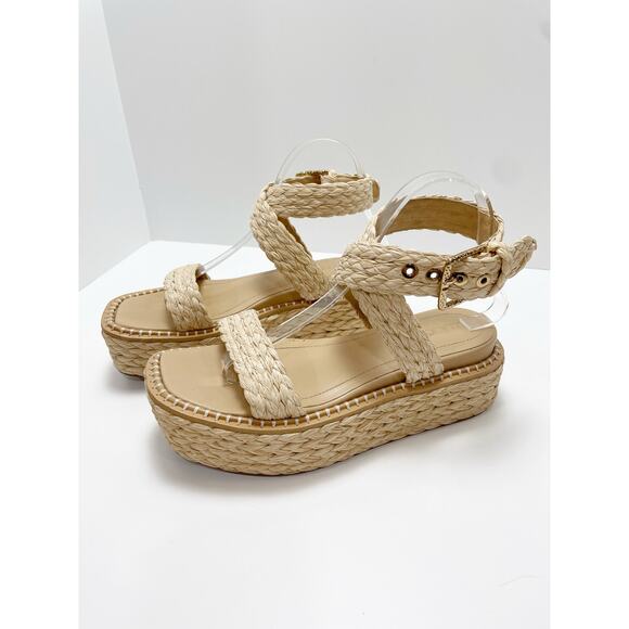 Ulla Johnson Gemma Flatform in Natural Straw Jute 38.5 - Picture 1 of 12